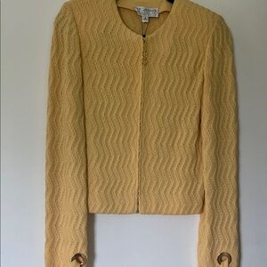 St. John Gold Textured Knit Jacket